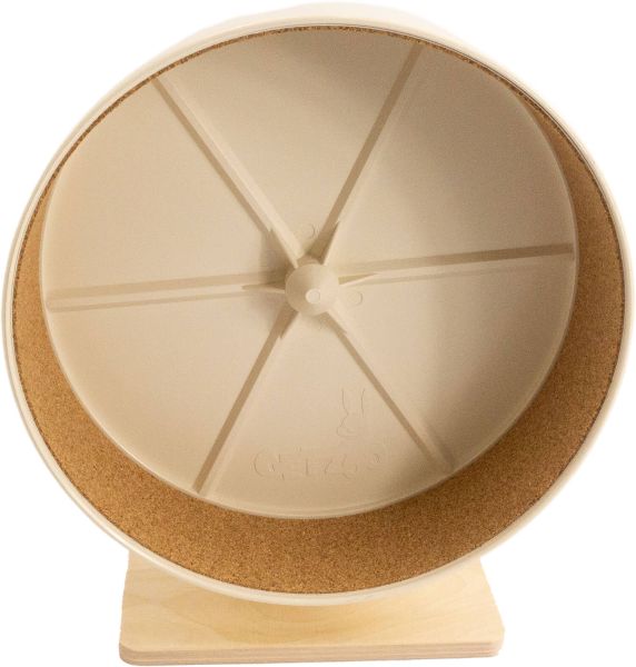 Getzoo Ø 27 cm Kunstofflaufrad mit Holzstandfuß (Sandbeige) und Korkeinlage