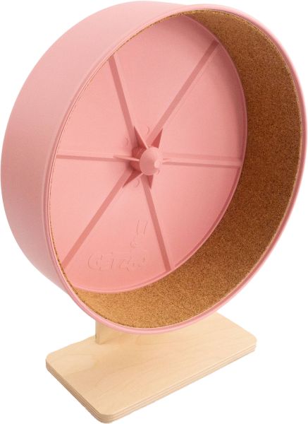 Getzoo Ø 27 cm Kunstofflaufrad mit Holzstandfuß (Blütenrosa) und Korkeinlage